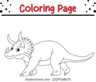 Coloring Page Outline of cartoon dinosaur. Animals Coloring book for kids.