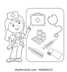 Nurse Coloring Book High Res Stock Images Shutterstock