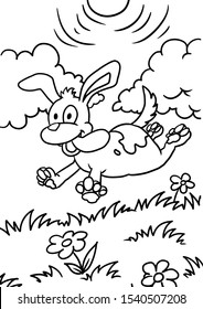 Coloring Page Outline Of cartoon dog. Cute puppy sitting. Pet. Coloring book for kids