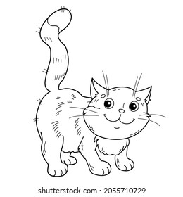 Coloring Page Outline Cartoon Fat Cat Stock Vector (royalty Free 