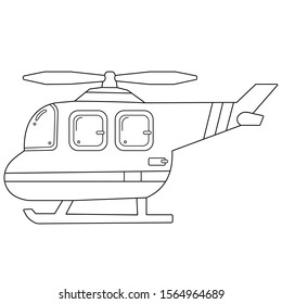 Coloring Page Outline Of cartoon helicopter. Images of transport for children. Vector. Coloring book for kids  