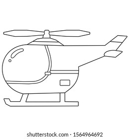 Coloring Page Outline Of cartoon helicopter. Images of transport for children. Vector. Coloring book for kids  