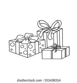 Coloring Page Outline Of cartoon holiday gifts  Coloring book for kids