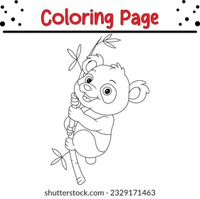 Coloring Page Outline of cartoon monkey. Animals Coloring book for kids.