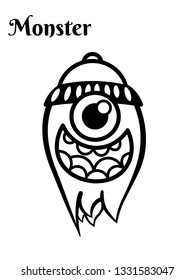 Coloring page outline of a cartoon monster .Coloring for kids. Vector illustration esp-10.
