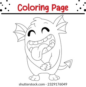 Coloring Page Outline of cartoon monsters. Animals Coloring book for kids.