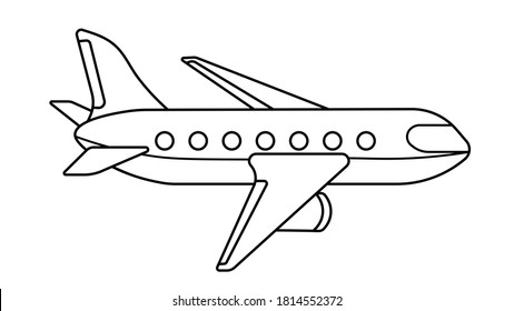 Coloring Page Outline Cartoon Passenger Airplane Stock Vector (Royalty ...