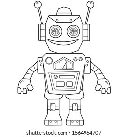 Coloring Page Outline Of cartoon robot for children  Vector  Coloring book for kids 