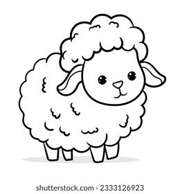 Coloring Page Outline of cartoon sheep or lamb. Farm animals. Coloring book for kids.
black outline hand-drawn cartoon sheep on a white background.
