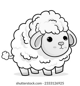 Coloring Page Outline of cartoon sheep or lamb. Farm animals. Coloring book for kids.
black outline hand-drawn cartoon sheep on a white background.