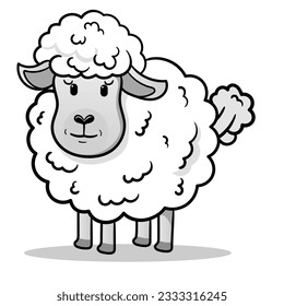 Coloring Page Outline of cartoon sheep or lamb. Farm animals. Coloring book for kids.
black outline hand-drawn cartoon sheep on a white background.