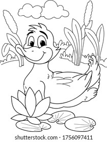 Coloring Page Outline Cartoon Smiling Cute Stock Vector (Royalty Free ...