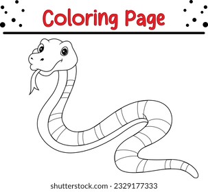 Coloring Page Outline of cartoon snake. Animals Coloring book for kids.
