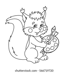 Squirrel Coloring Pages Images, Stock Photos & Vectors | Shutterstock