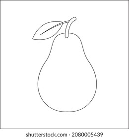 Coloring Page Outline of cartoon sweet pear. Summer fruit. Coloring book for kids.