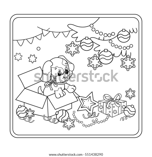 Download Coloring Page Outline Christmas Tree Ornaments Stock Vector Royalty Free 551438290