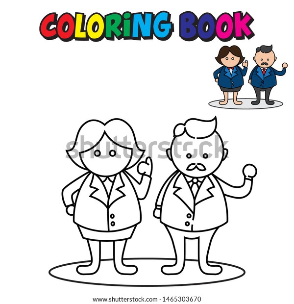 Coloring Page Outline Cute Business Man: เวกเตอร์สต็อก (ปลอดค่า ...