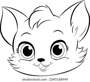 Farbseiten-Umriss der Cute-Cat-Illustration