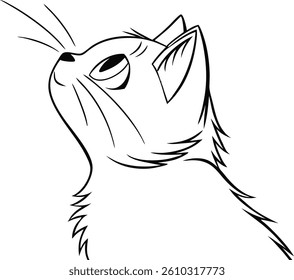 Coloring Page Outline of Cute Cat vector design
