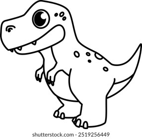 Coloring Page Outline of Cute Dino