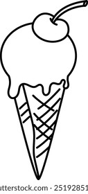 Coloring Page Outline of Cute Ice Cream