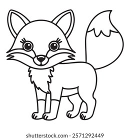 Coloring page outline of cute jackal vector illustration line art