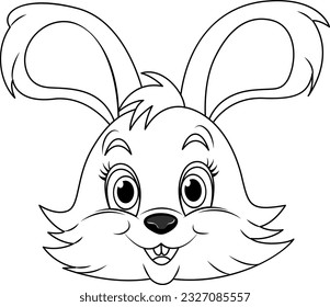 Coloring Page Outline of Cute Rabbit illustration