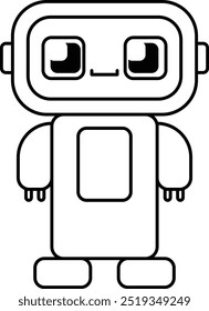 Coloring Page Outline of Cute Robot