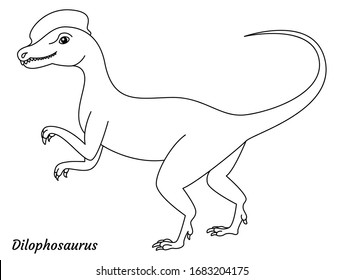 Coloring Page Outline Dilophosaurus Dinosaur Vector Stock Vector ...