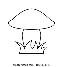 Coloring page outline of a mushroom. Vector illustration. Coloring book for kids preschool activities.