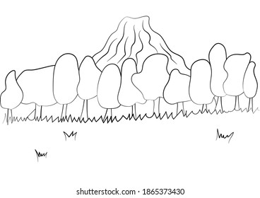 Coloring page outline of nature. Vector background fot coloring books