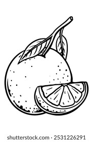 Coloring page outline of the orange vector illustration in cute line cartoon style suitable for kid