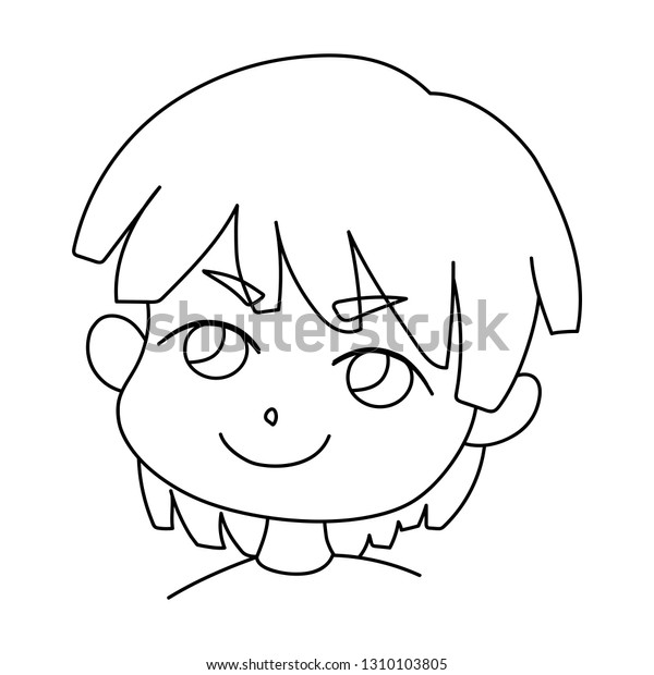 Coloring Page Outline Portrait Cartoon Little Stock Vector (Royalty ...