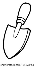 Coloring Page Outline Of A Small Gardeners Hand Trowel