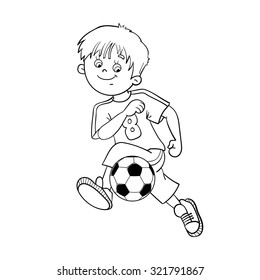 Coloring Page Outline Of A Soccer Boy 
