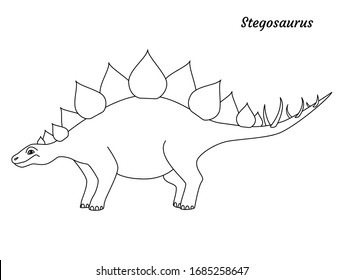 Coloring Page Outline Stegosaurus Dinosaur Vector Stock Vector (Royalty ...