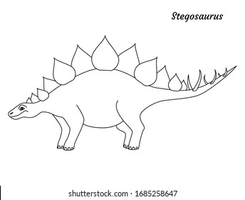 Coloring page outline Stegosaurus dinosaur. Vector illustration isolated on white background