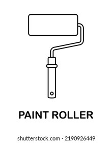 Coloring page with Paint roller for kids