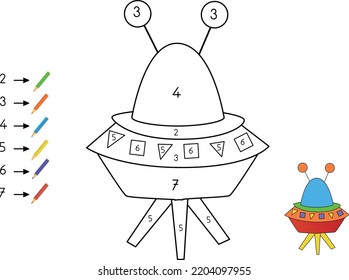 coloring page. painting. pencil. line. outline. ufo