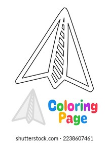 Coloring page with Paper plane for kids