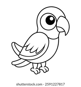 Coloring page Parrot vector illustration