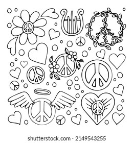 Coloring Page Peace Laurel Branch Sunrise Stock Vector (Royalty Free ...