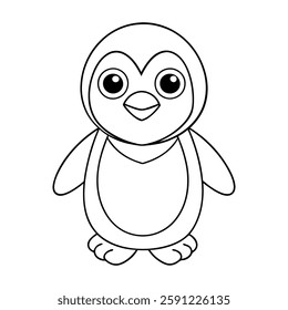 Coloring page Penguin vector illustration