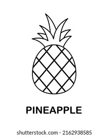 Página de coloreo con piña para niños