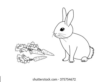 Coloring page - Rabbit with carrot