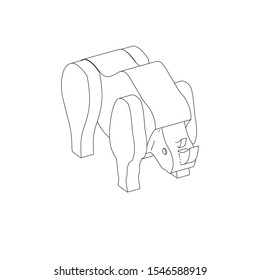 coloring page of the rhinoceros