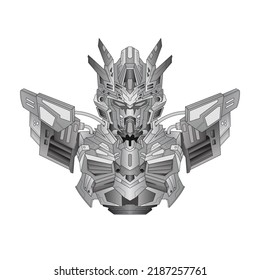 Coloring page Robot knight warrior in background, Perfect for book and tattoos
