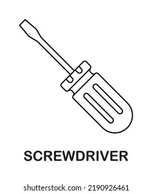 Coloring page with Screwdriver for kids