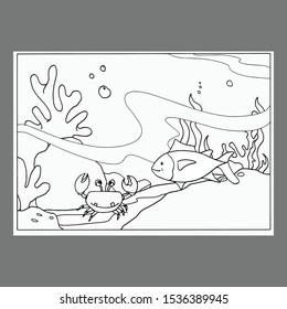 coloring page of sea creatures