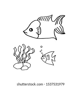coloring page of the sea creatures
